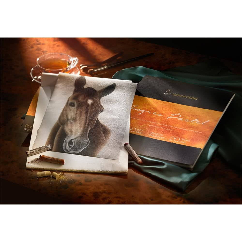 Hahnemühle The Collection Ingres Pastel, 100 g/m², véritable papier pastel vergé, blanc, 30 x 40 cm, 20 feuilles