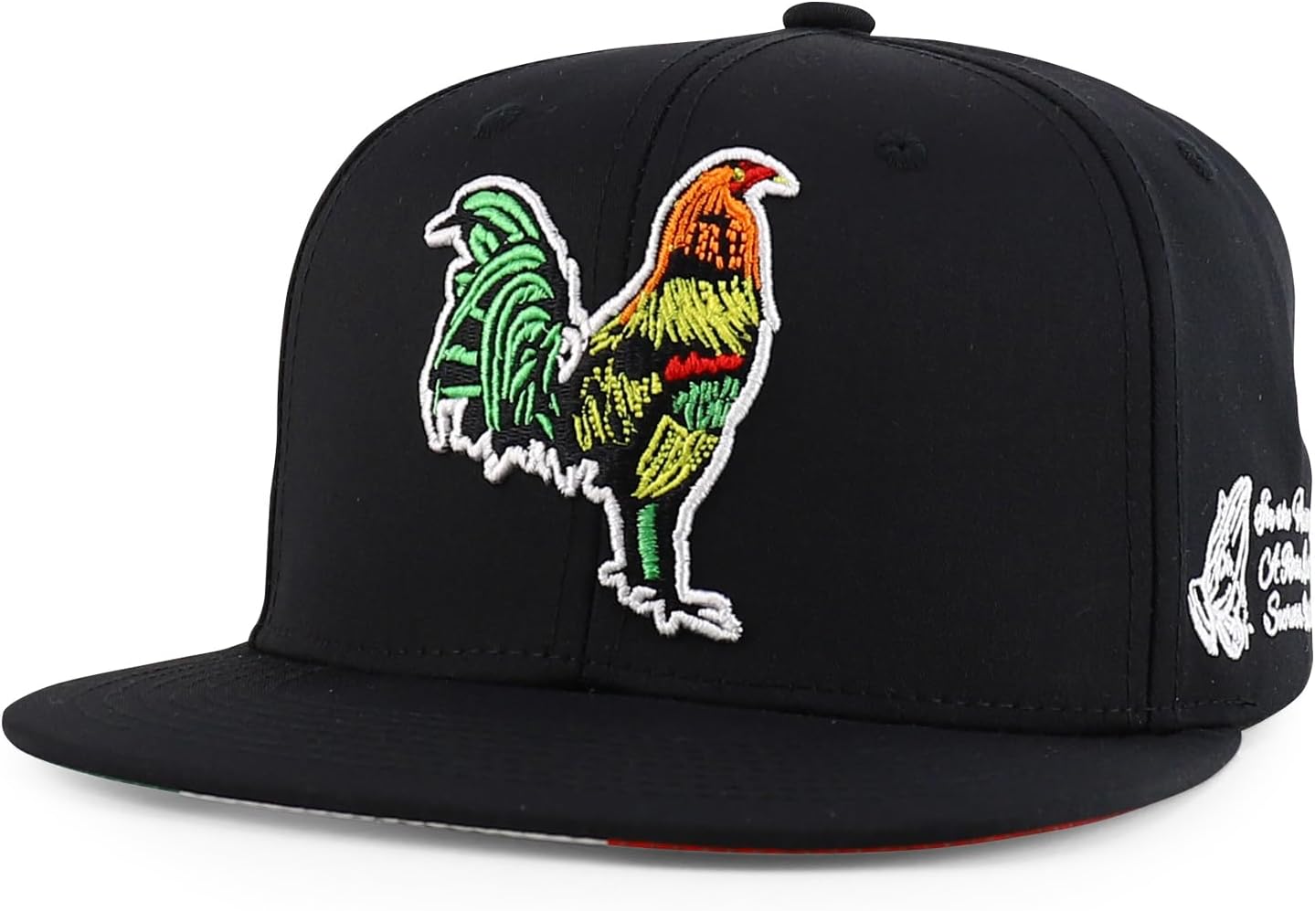 Trendy Apparel Shop 3D Rooster Embroidered Flat Bill Snapback Cap