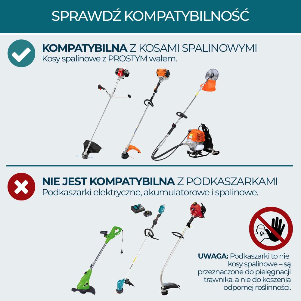 Innowacyjna głowica tnąca KOSSIKA z talerzem ślizgowym do szybszego koszenia z mniejszym wysiłkiem – do wysokiej trawy, pokrzyw i jeżyn oraz stabilniejszego koszenia na zboczu