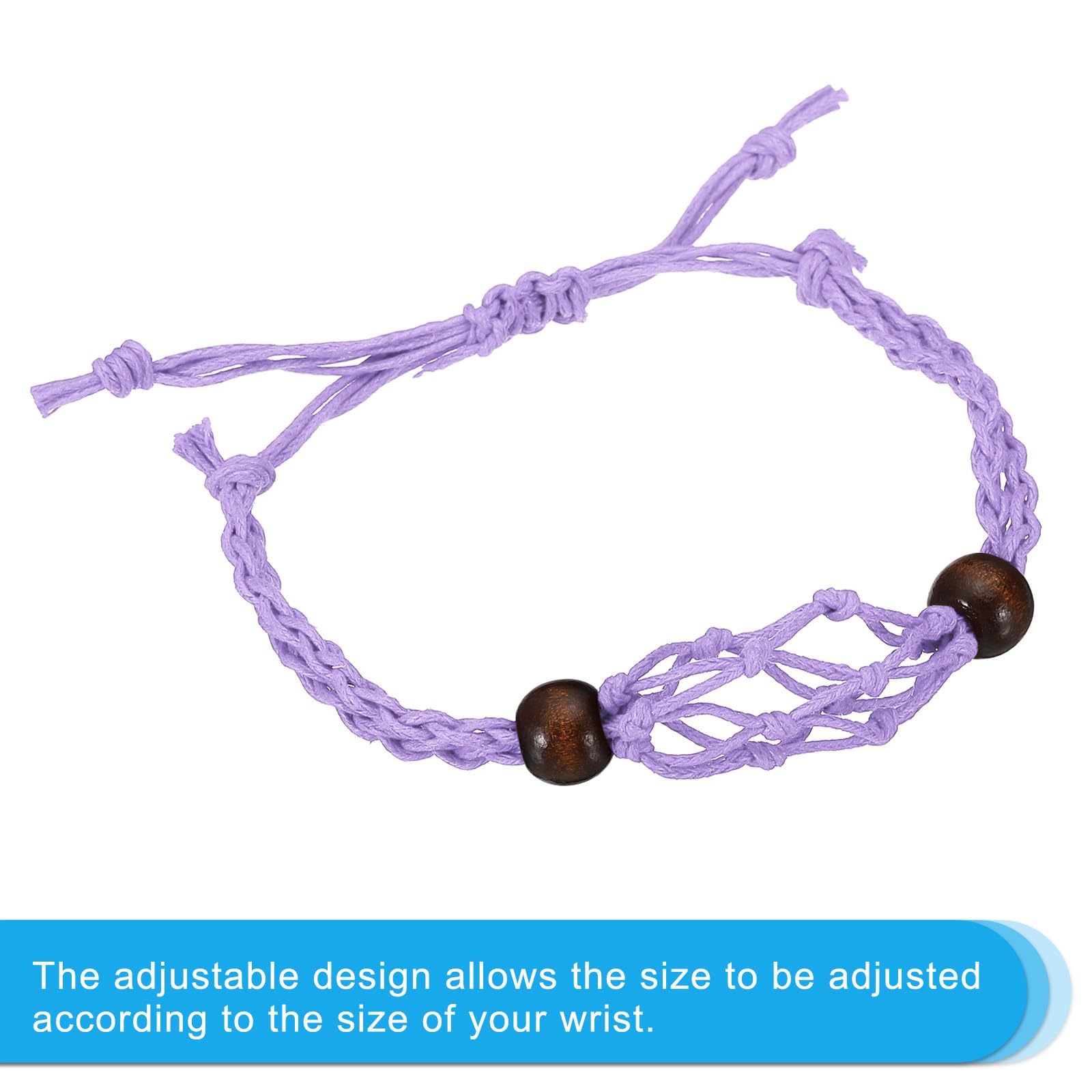 PATIKIL 7.87-11.02" Bracelet Cord Empty Stone Holder - Image 3