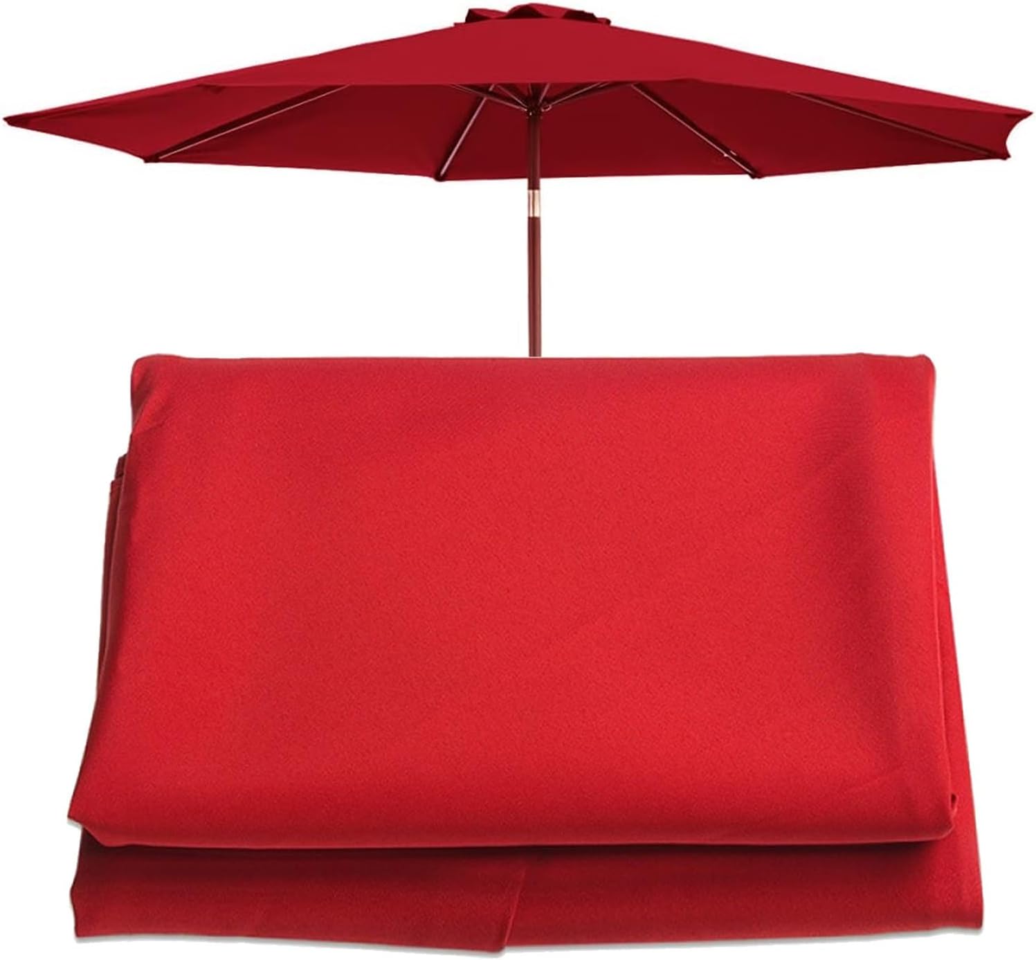 3M Sun Umbrella Replacement Cloth 6/8-Ribs Garden Parasol Replacement Canopy Cover, Patio Sun Umbrella Replacement Cover/Red/3M-8Arms