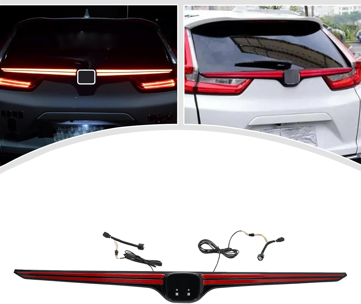 Rear Trunk LED Tail Light, Gloss Black LED Rear Door Trunk Bumper Tail Brake Light For Honda CRV 2017-2022, Trunk Brake Light Bar
