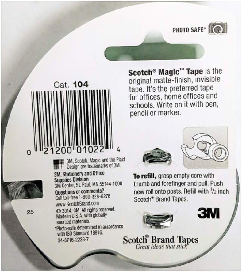 Scotch Magic Tape, 1/2 x 450 Inches, 2-Pack