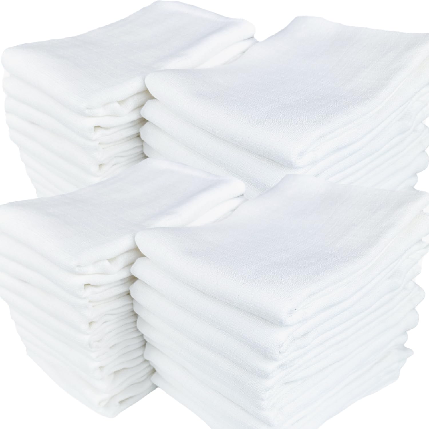 PLUMERI Mullwindeln 70x80 cm Baby, 20er Set, Weiß – Stoffwindeln, Spucktücher & Mulltücher aus 100% Baumwolle, Oeko-TEX Zertifiziert, atmungsaktiver Vorratspack