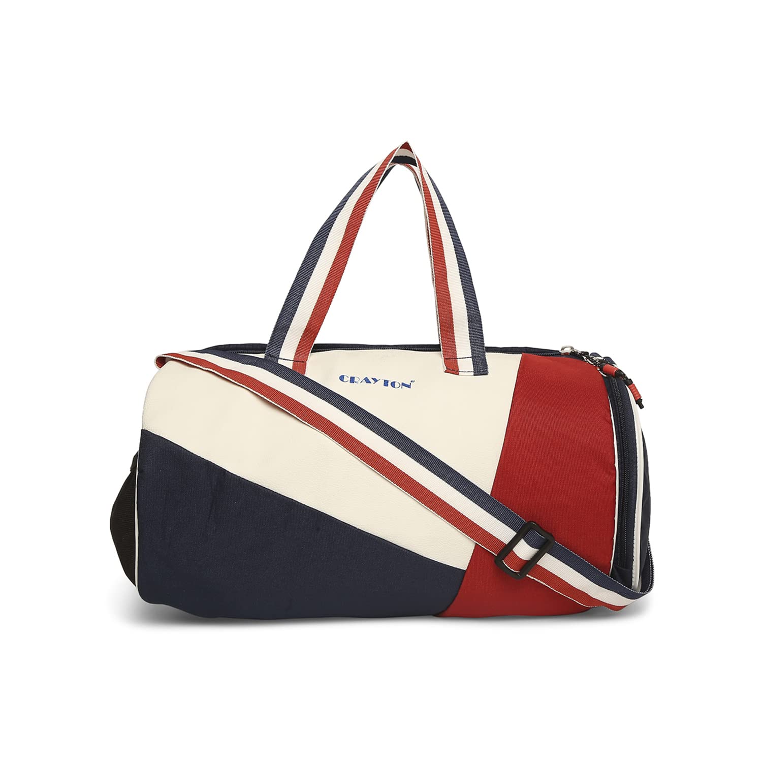 Duffel Gym Bag in Blue, Red and White with Shoe Compartment-image-35