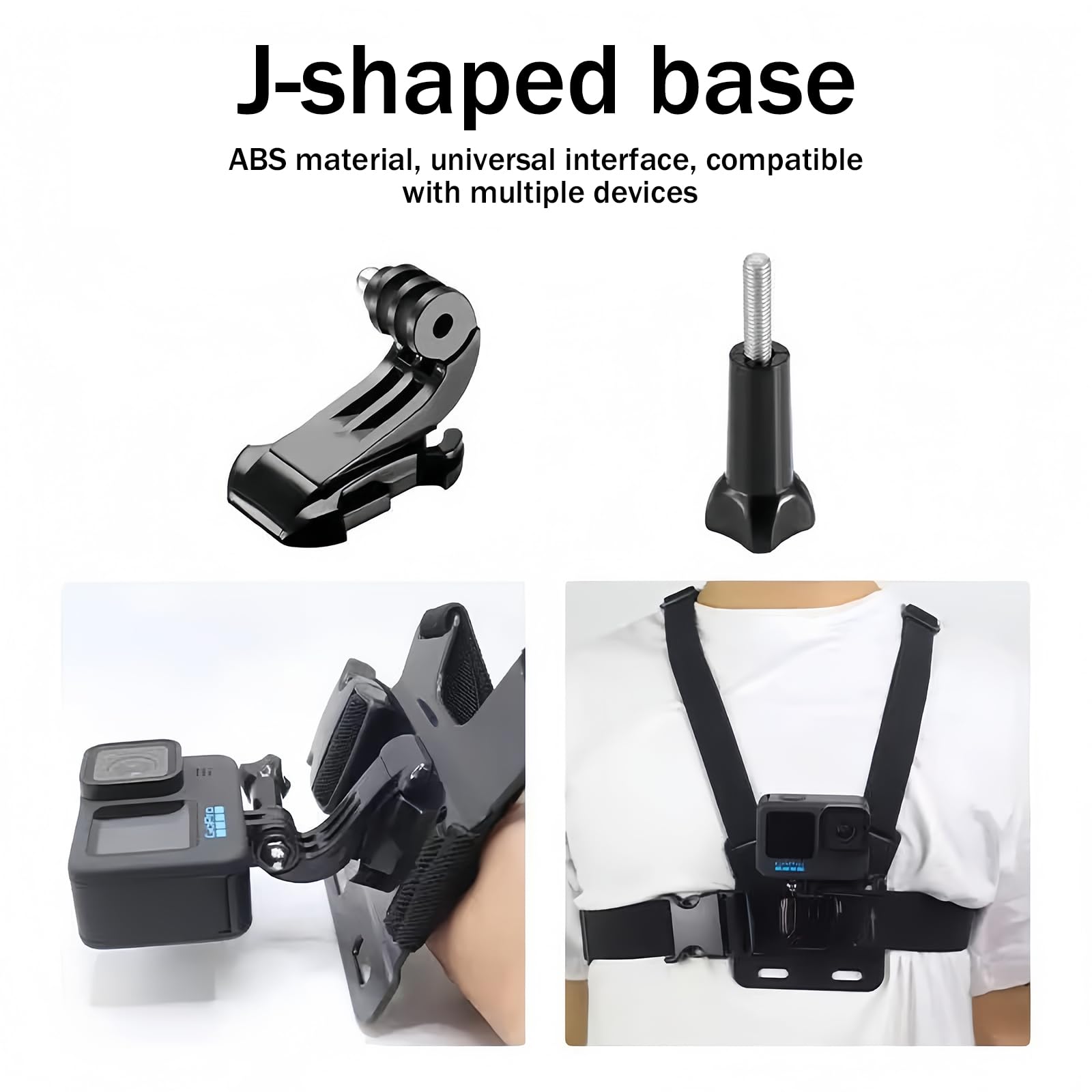 2 en 1 Soporte para Correa de Pecho para Cámara de Acción, Arnés de Pecho de Soporte para Teléfono Celular, Soporte de Pecho para Cámaras Deportivas, Correa de Arnés Ajustable para Teléfonos Móviles