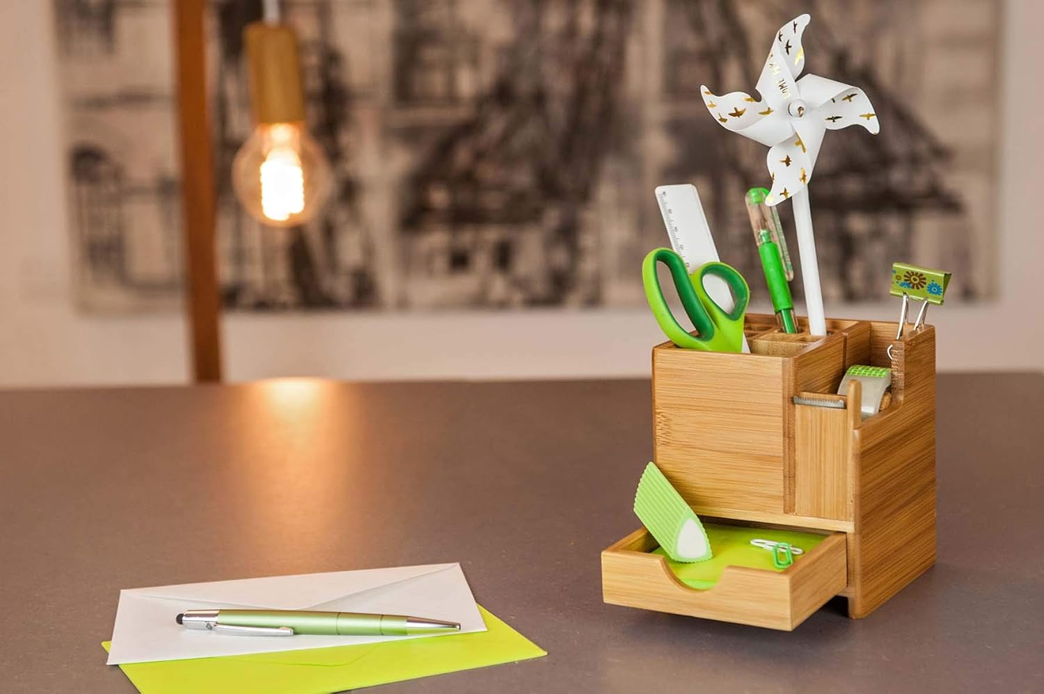 WEDO Desk Top Organizer with Adhesive Tape Dispenser