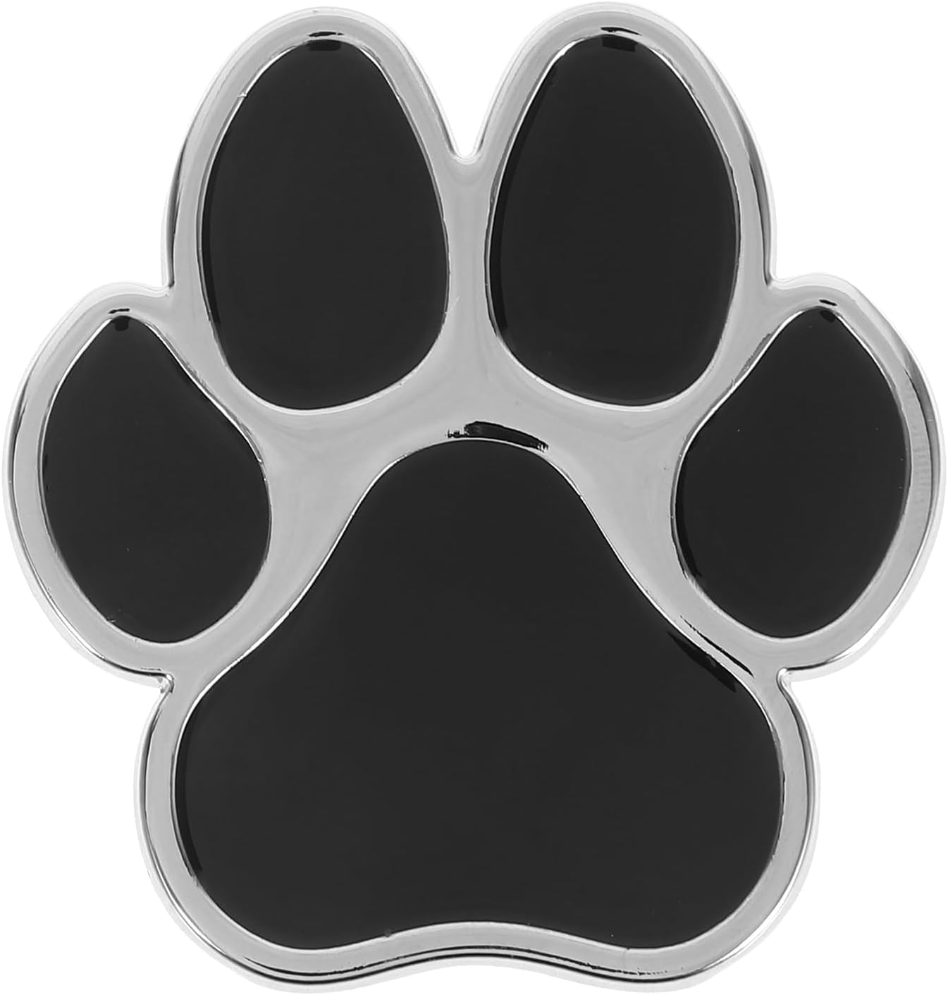Psl Black Dog Paw Print Car Stickers, Zinc Alloy Auto Paw Print Stickers, Decorative Footprint Decals, 3D Chrome Paw Print Car Decal For Car Vehicles