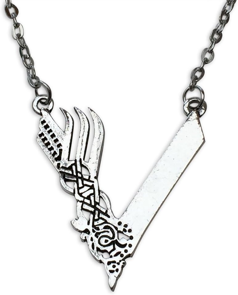 Orion CreationsVikings' Ragnar Lodbrok Silver Tone Odin Viking Necklace