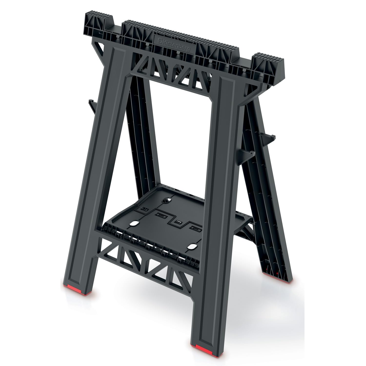 Kistenberg 2er Set Arbeitsbock Unterstellbock Klappbock Sägebock rutschfest KTSS8060 | Zusammenklappbar | Rutschfeste Füße | je Bock 175kg Belastbarkeit | Kunststoff | 58 x 41,5 x 77 cm