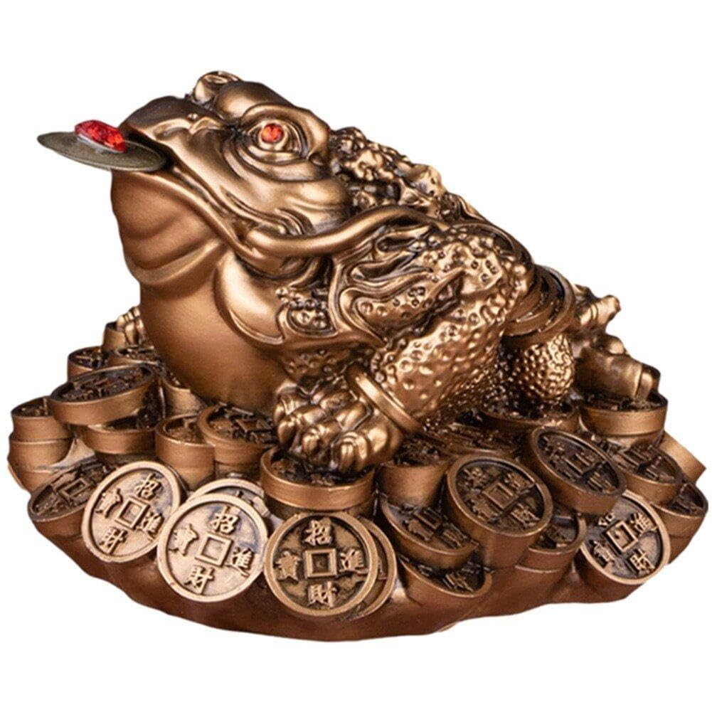 Grenouille de richesse en résine sculptée pour une décoration de maison raffinée