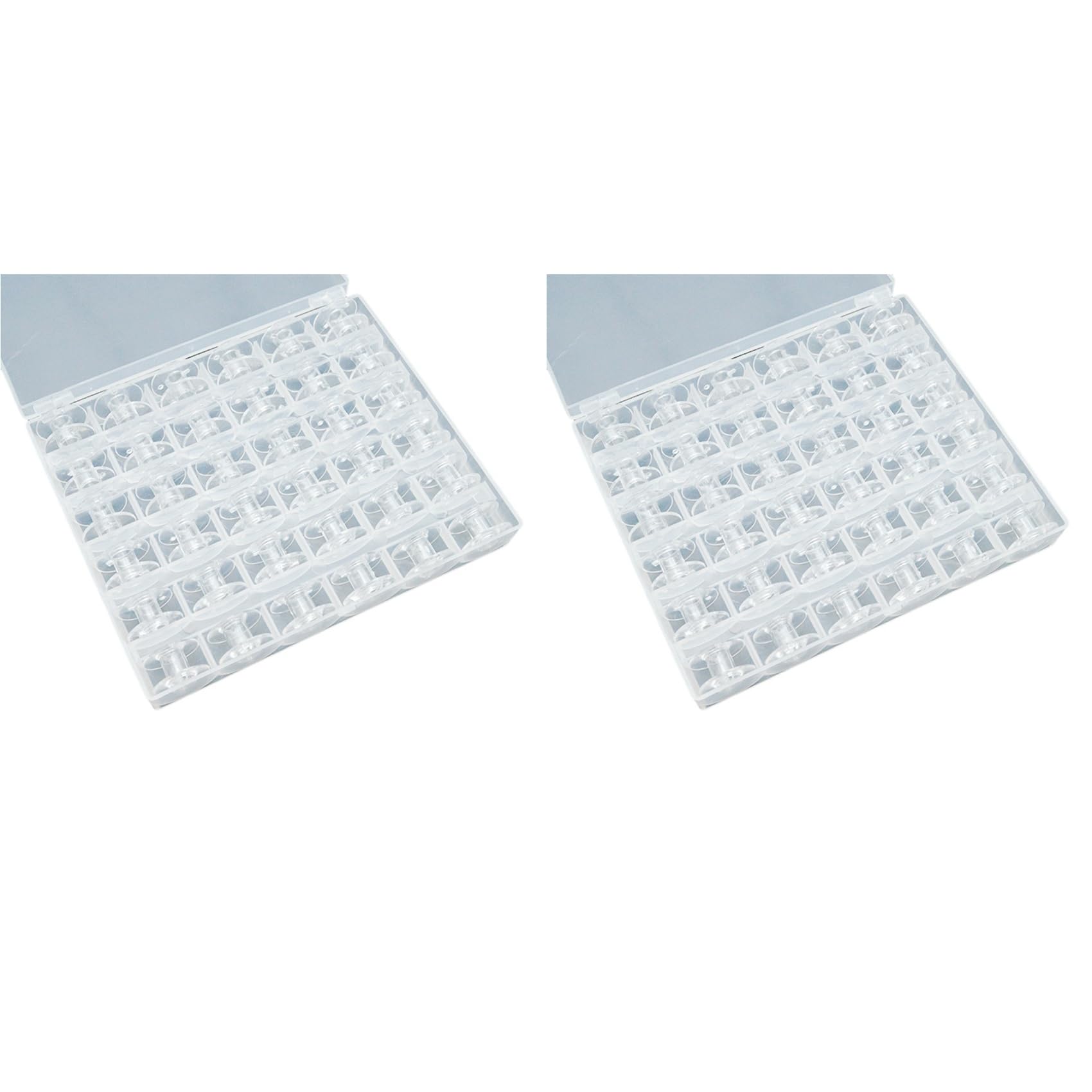 Vjsujehgy 72Pcs Sewing Machine Bobbin, Universal Sewing Bobbins Plastic Sewing Machine Bobbin with Storage Box