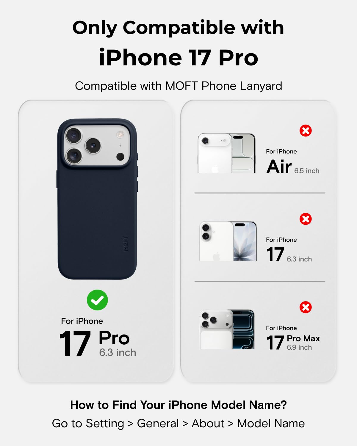 MOFT MOVAS wegańskie etui na telefon iPhone 17 Pro, etui skórzane, magnetyczne etui, miękkie uderzenia, zachowanie koloru, odporne na plamy, łatwe do czyszczenia, granatowe