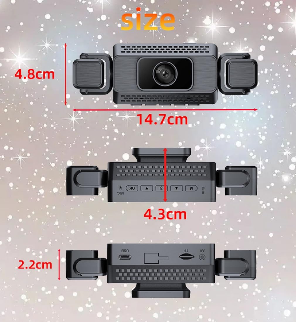 4-kanałowa kamera samochodowa do samochodów, widok panoramiczny 360 stopni, aplikacja WIFI, rejestrator wideo, rejestrator samochodowy HD 1080P, kamera cofania, noktowizor, monitor parkowania