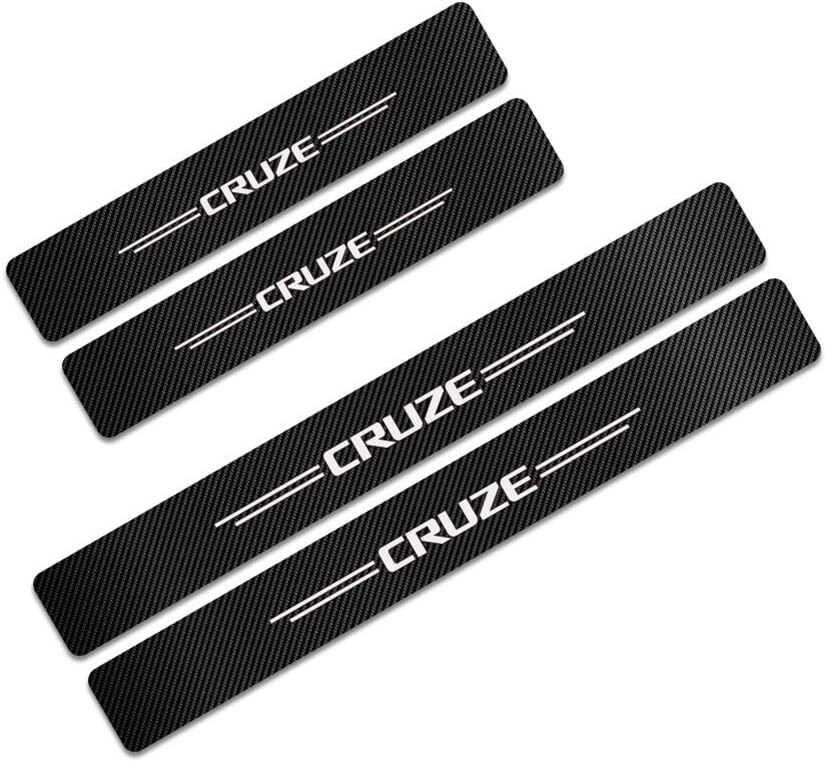 4pcs/Set Carbon Fiber Door Sill Protector Plate Scuff Protection Car Styling Car Accessories For Chevrolet Cruze