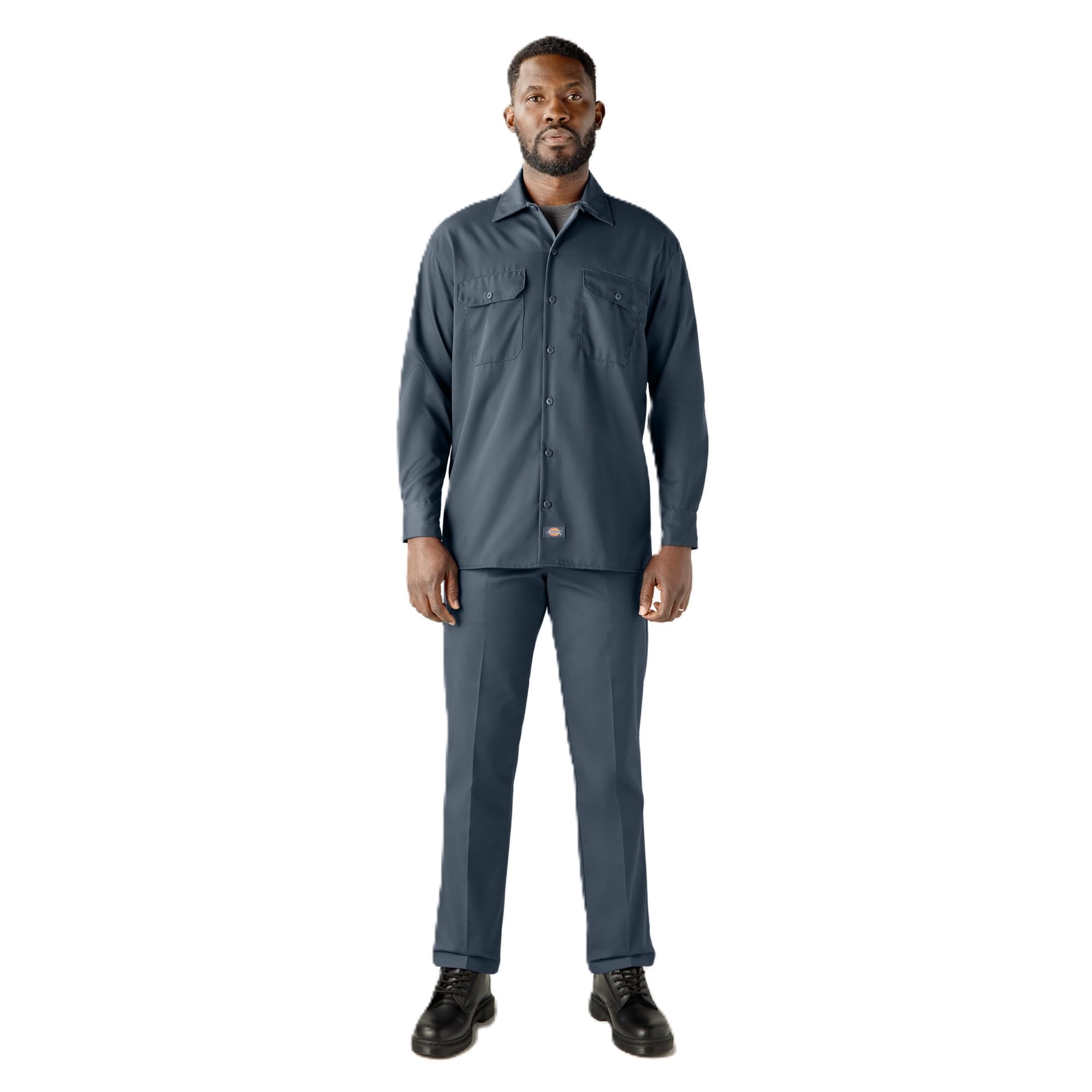 Dickies Men's Long Sleeve Work Shirt, Airforce Blue, Medium