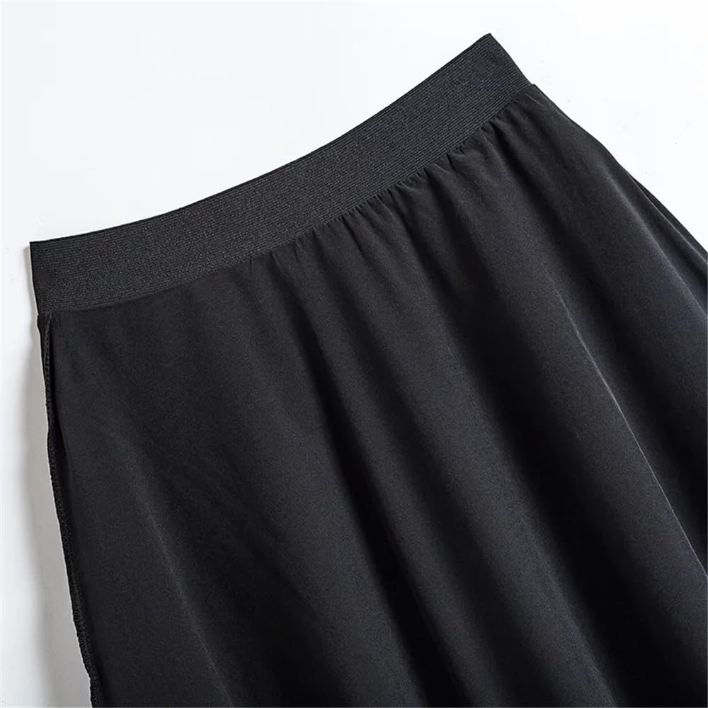 Falda de Lentejuelas Falda de Tweed a Cuadros con Lentejuelas for Mujer, Falda Larga Negra Gruesa de Fiesta de Invierno, Faldas Acampanadas de Cintura Alta elásticas
