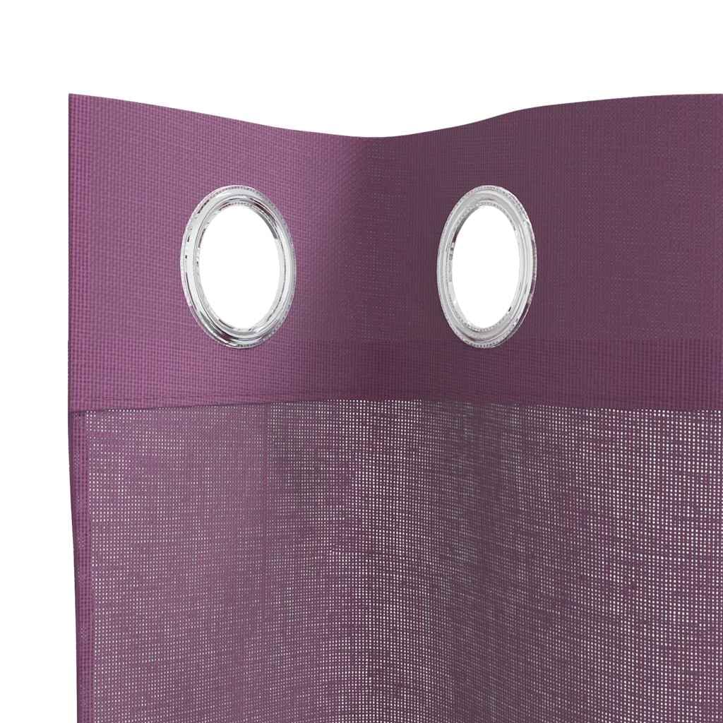 Voile Vorhänge mit Ösen 2 Stück Lila 140x140 cm, 100% Polyester, halbtransparenter Gardinenschal für Wohnzimmer Schlafzimmer Küche, Leichter Sichtschutz und Sonnenschutz