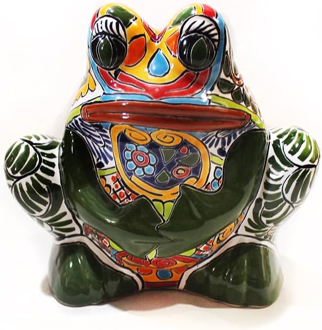 Talavera Frog Planter (Medium) - 10 x 11 x 10.5