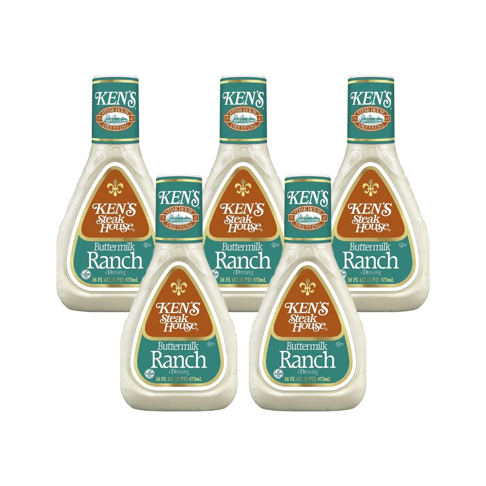 Ken's Steak House Buttermilk Ranch Dressing 16oz Bottle (Pack of 6)