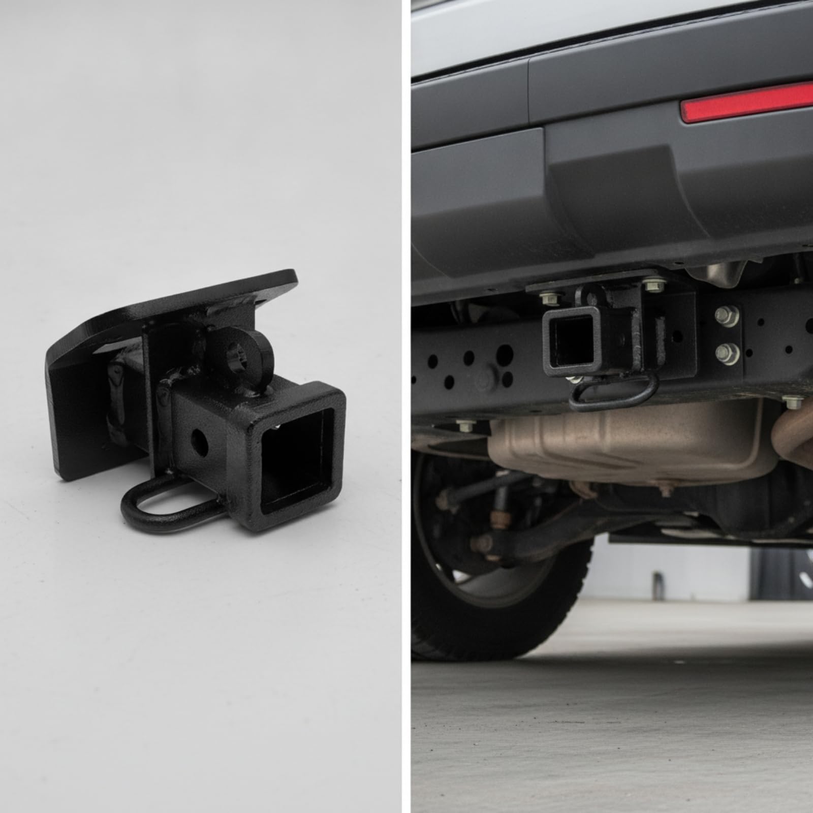 Colcolo Receptor Enganche para Remolque Coche con Base Acero Pesado Lateral y Orificios para Pasador para Camioneta SUV Remolque Herramienta Taller