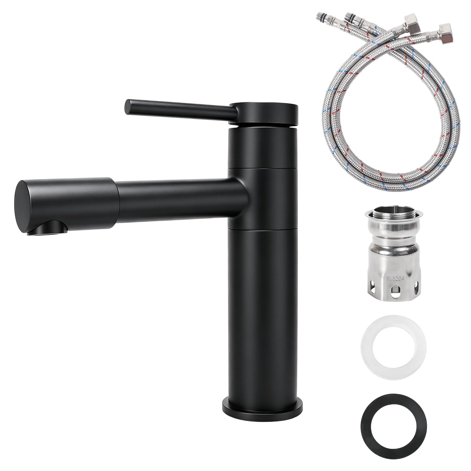 Robinet Lavabo pour Vasque a Poser Mitigeur Pivotant à 360° Noir