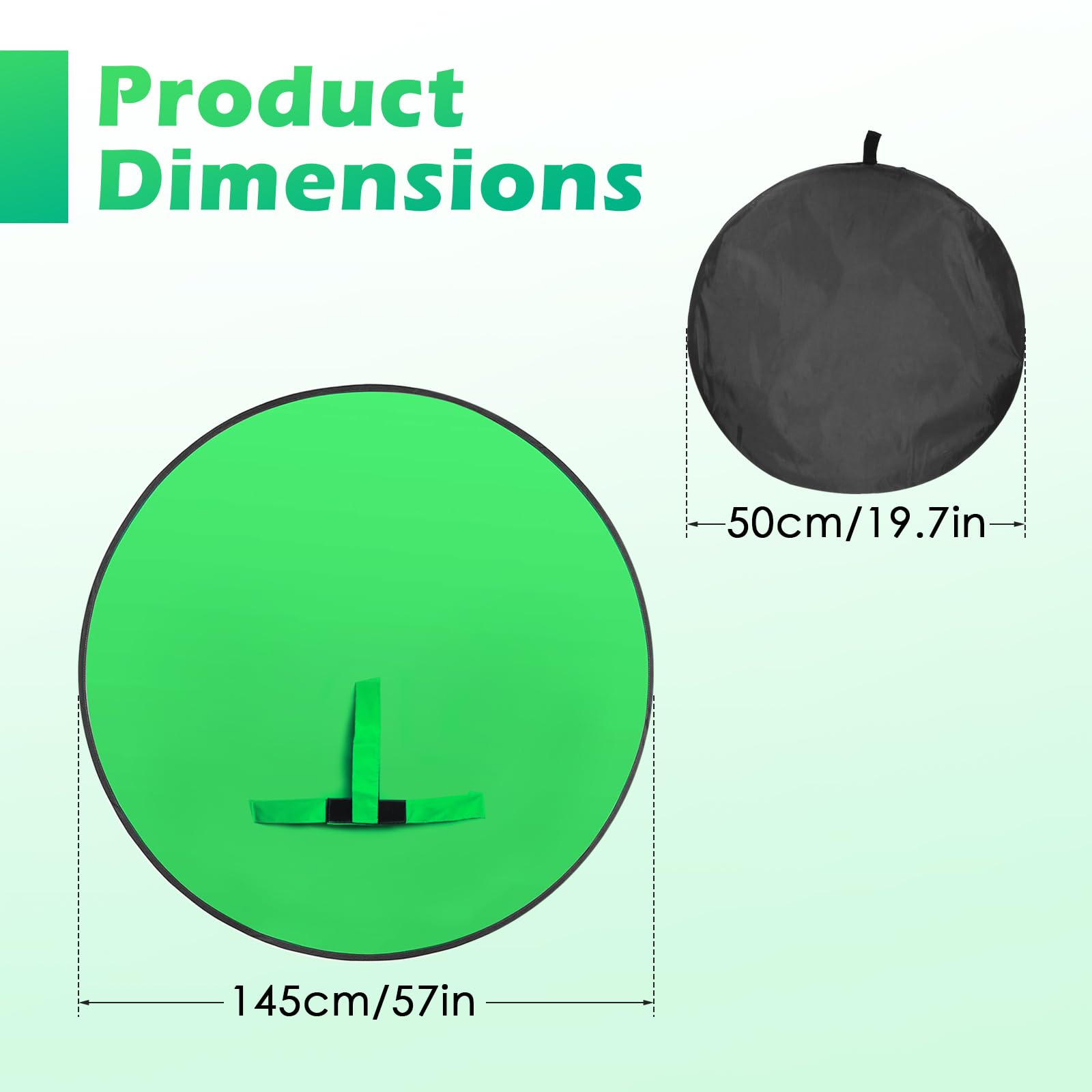 Portable Green Screen Chaises, Fond Pliable57 avec Support, Fond Vert Pliable Double Face, clé Chrome pour la Photographie, Le Streaming, Les Jeux, Les appels vidéo et Les réunions