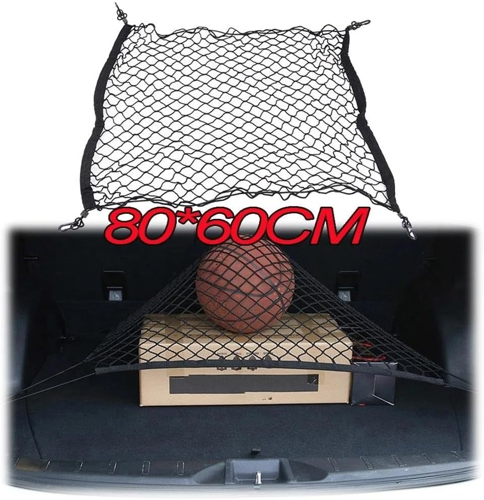 Car Nets 80 * 60cm Universal Car-styling Boot Mesh Elastic Nylon Rear Back Cargo Trunk Storage Organizer Luggage Net Holder Auto Accessory