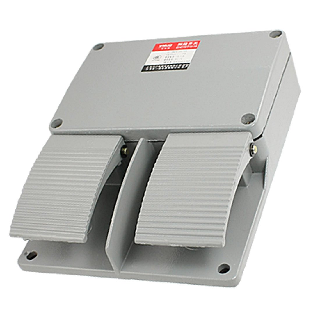 Ruilogod Interruptor de pedal de pie doble de metal de metal de metal de nolip gris