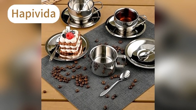 Amazon.com | Hapivida Stainless Steel Coffee Cup Set, 200ml/7oz