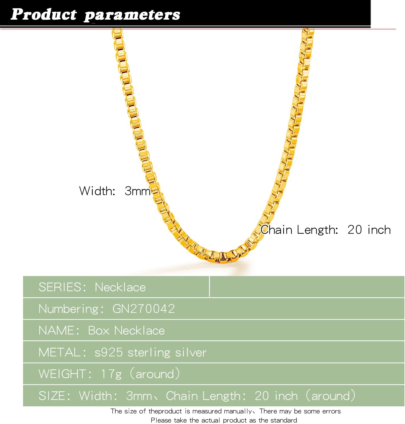 Dankadi Italy Design 925 Sterling Silver Necklace Men & Women 3MM Square Rolo Link Round Box Chain Chokers 18" 20" 22" 24" 26" 28" Jewelry