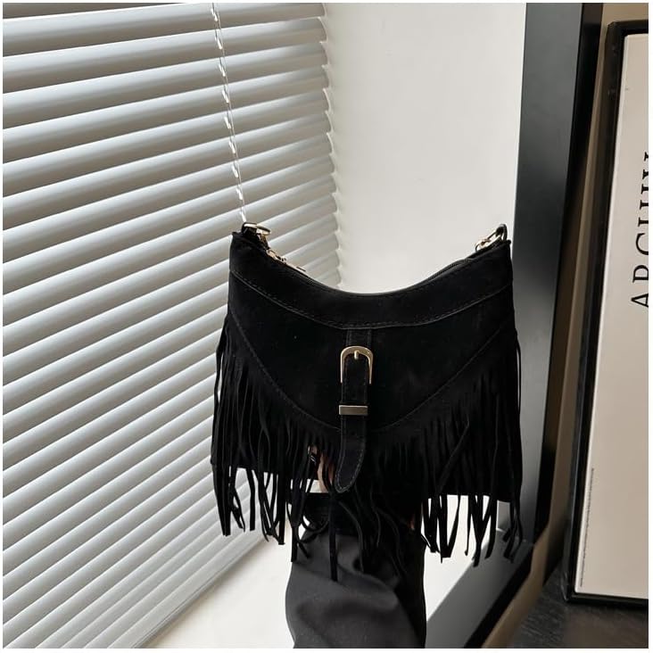 Amzufs Western Purses For Women,Small Fringe Crossbody Bag With Wrist Strap Mini Hipppie Shoulder Bag With Tassel - Image 7