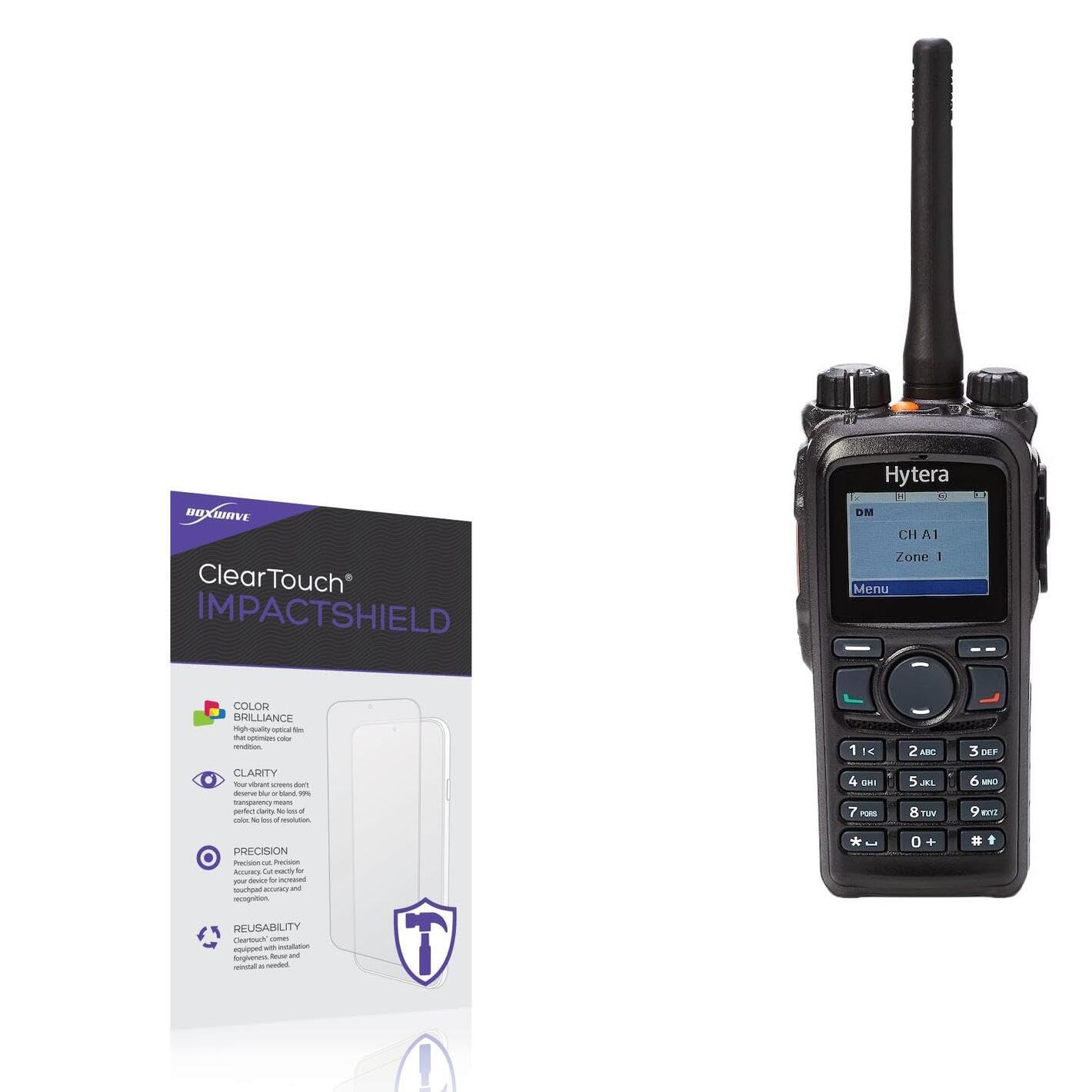 BoxWave Screen Protector Compatible With Hytera PD782i - ClearTouch ImpactShield (2-Pack), Impenetrable Screen Protector Flexible Film