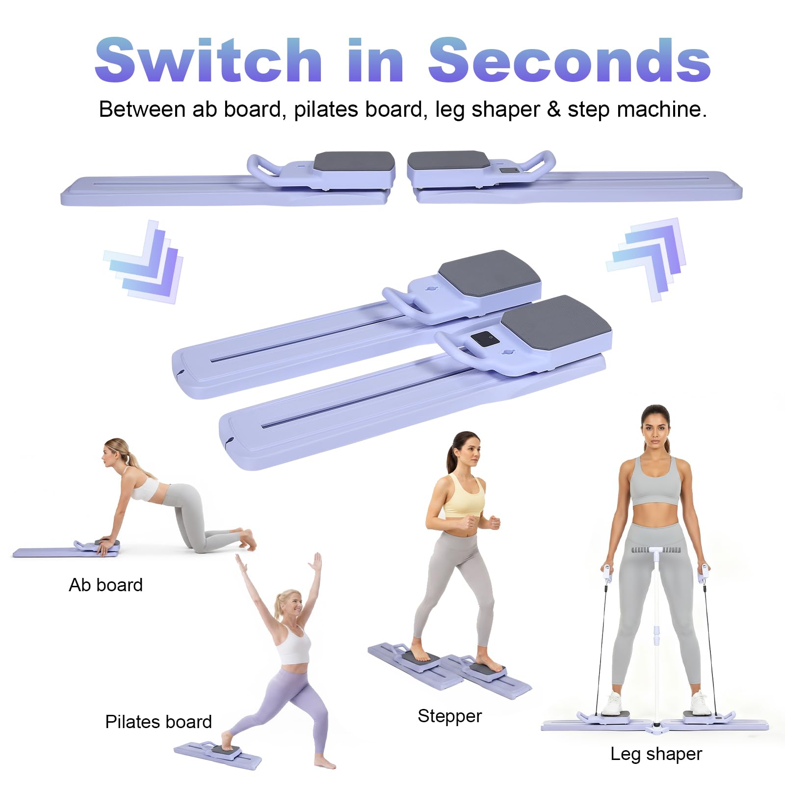 Pilates Board 2025 aggiornamento design diviso con display LCD, dispositivo fitness per 2 persone, riformatore pilates pieghevole 6 in 1 per casa, allenamento addominale con timer per tutto