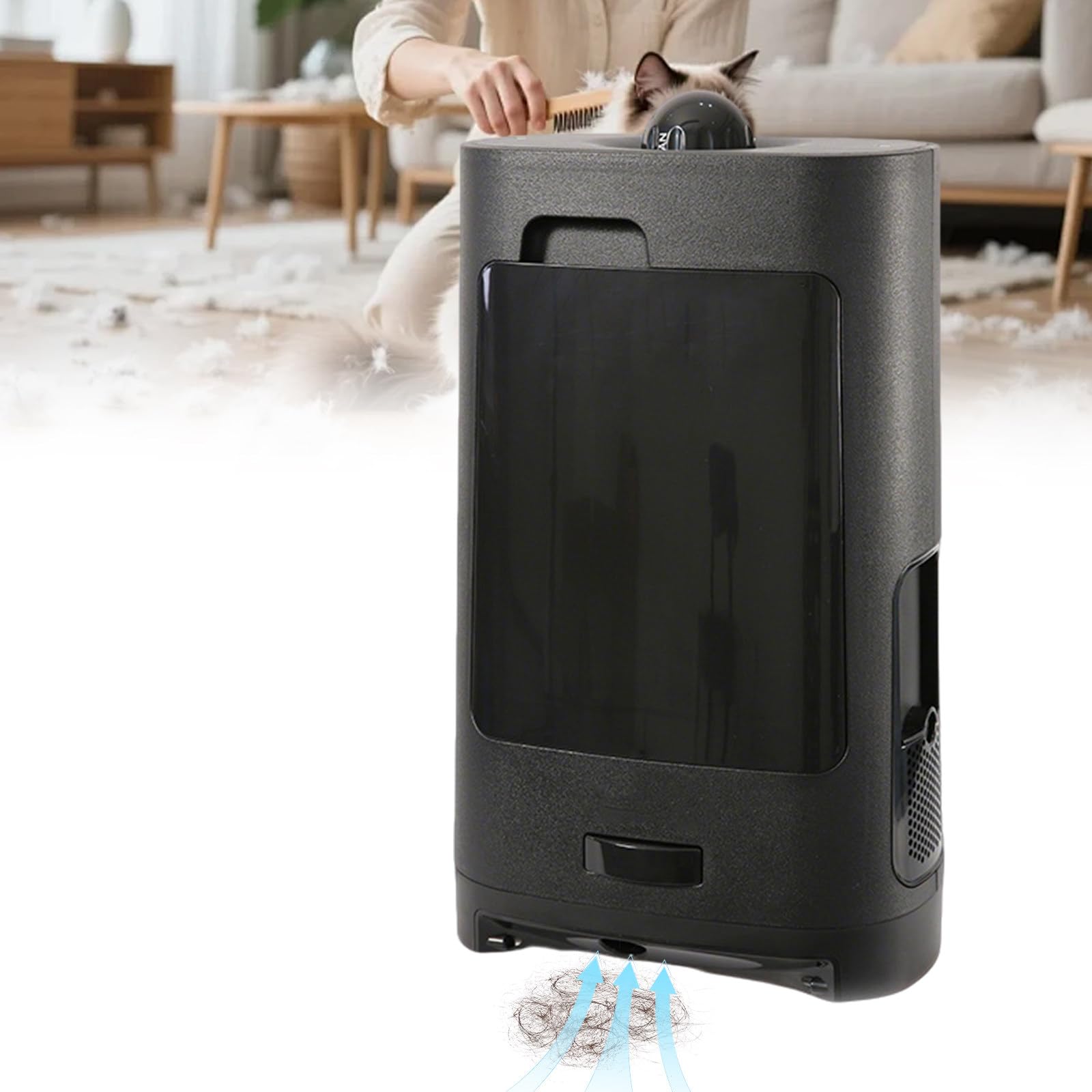 BeoyNot Hairdressing Salon Vacuum Cleaner, 2.7L Touchless Stationary Broken Hair Cleaning Machine, Induction Vacuum with Infrared Sensor, Electric Barbershop Trash Can