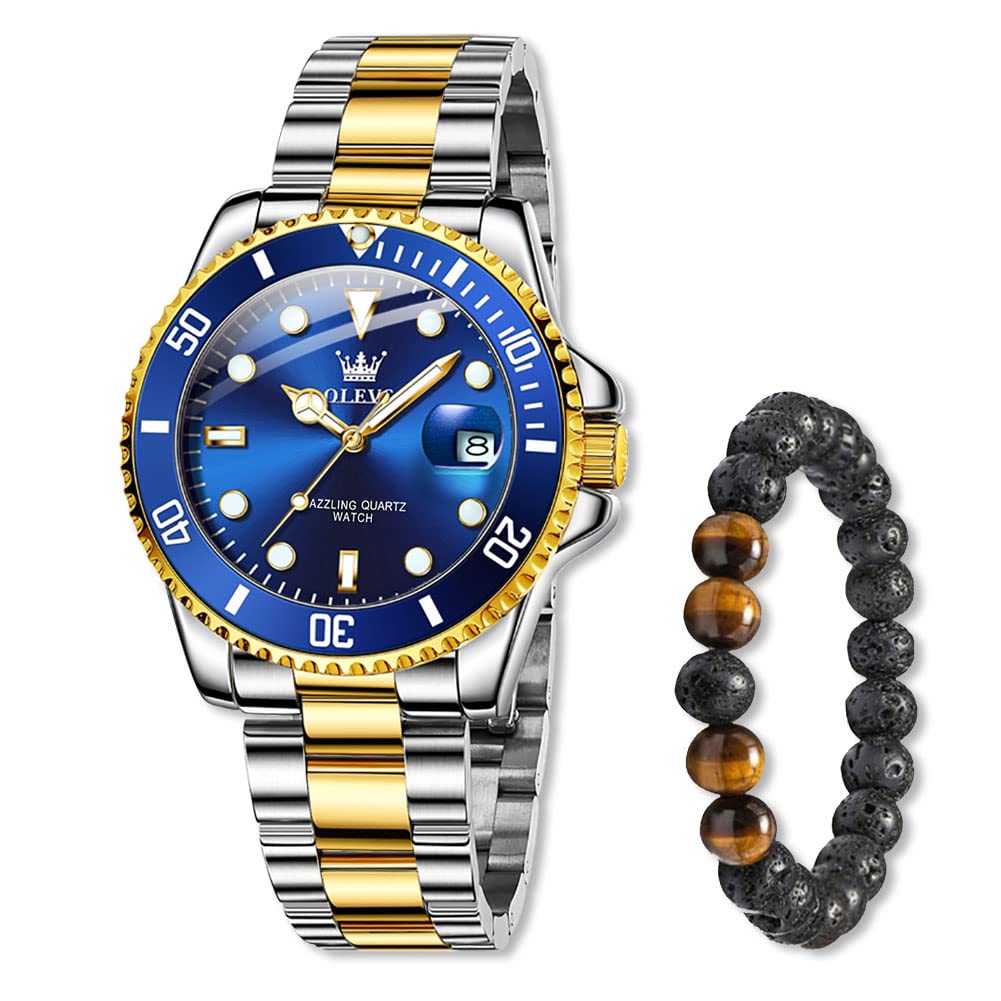 Raitown Reloj Hombre Impermeable Luminoso de Cuarzo con Correa en Acero Inoxidable Relojes para Hombres Regalo para Hombre