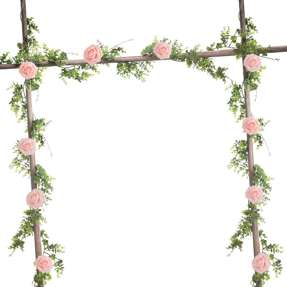homEdge Künstliche Buchsbaumgirlande, 2 Packungen, 1,8 m, lebensechte grüne Rebe, hängende Girlande für Hochzeit, Hintergrund, Bogen, Wanddekoration