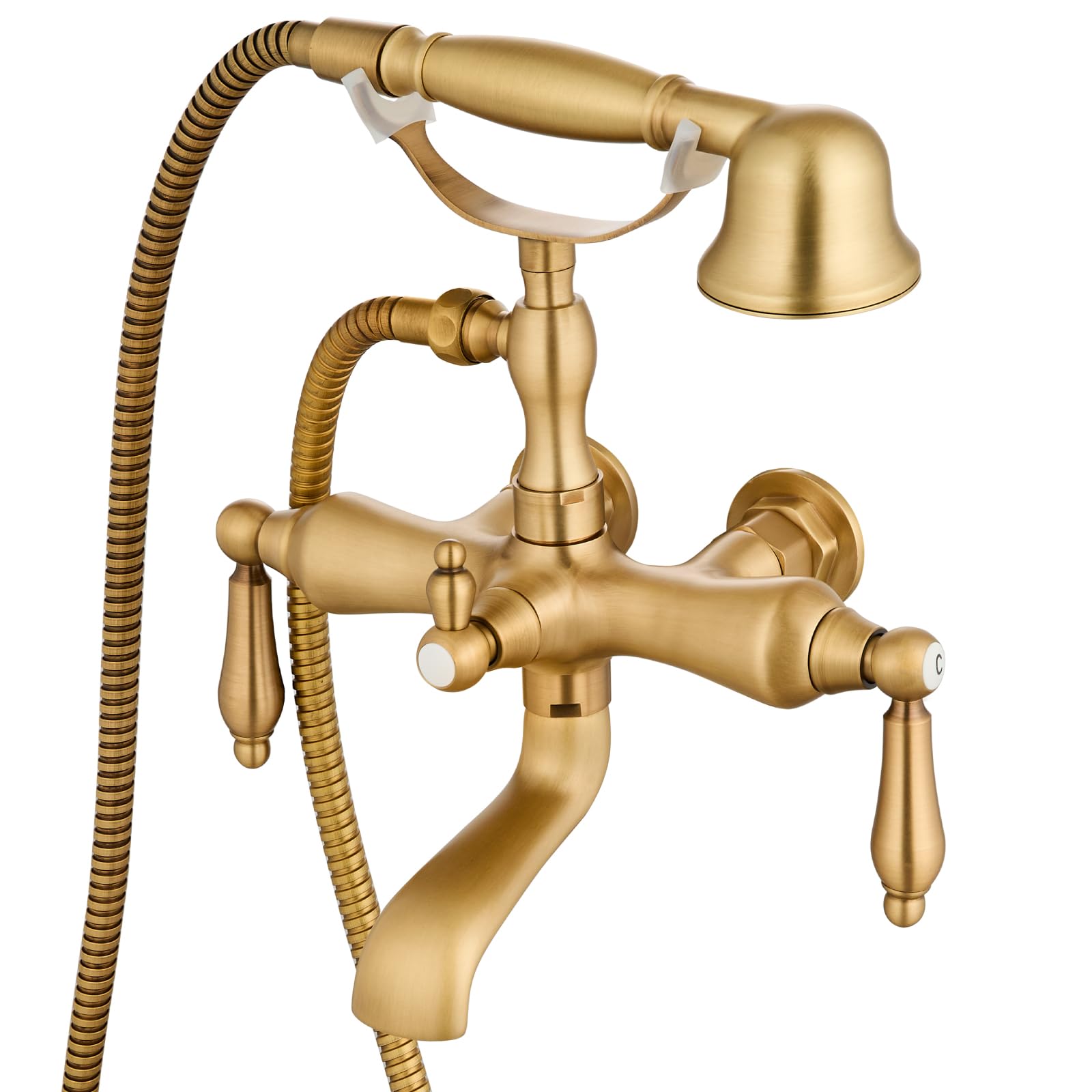Kit de douche vintage en laiton antique gotonovo avec douchette téléphone rétro