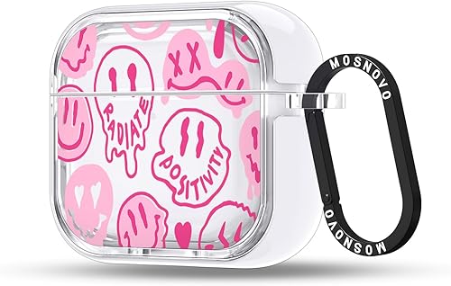 Miniatura 260 de MOSNOVO Funda protectora transparente para AirPods Pro 3, con anillo de metal duro de lujo de doble capa a prueba de golpes, diseñado para AirPods