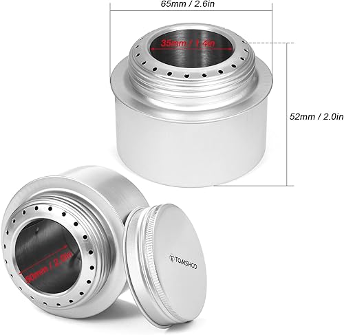 Miniatura 2 de Estufa, mini estufa portátil de aleación de aluminio con tapa y parabrisas de acero inoxidable para acampar al aire libre, senderismo, mochilero,