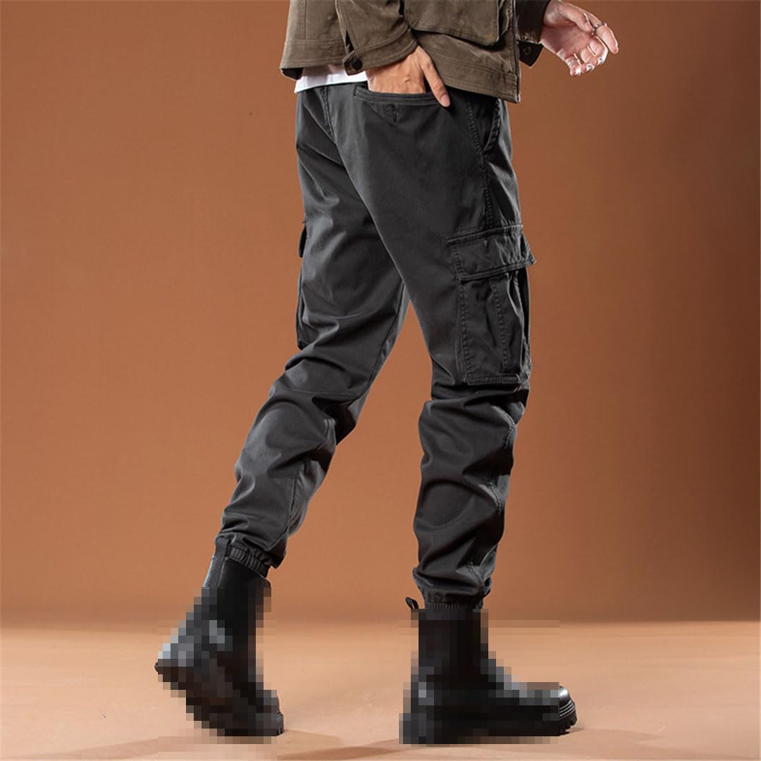 Vogrtcc Pantaloni Cargo Multitasche da Uomo Pantaloni da Jogging in Pile Spessi Pantaloni Casual in Cotone