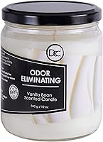 Dianne's Vanilla Bean Odor Eliminating Candle - 95% Pet, Smoke, Food Smell Removal, 80Hr Premium Soy Burn, 12oz