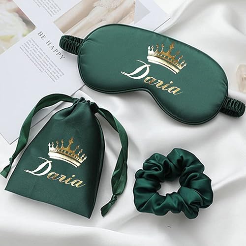 Miniatura 2 de Antifaz de seda personalizada para dormir, regalo de fiesta de pijamas, boda, dama de honor, aniversario, monograma personalizado, regalo de