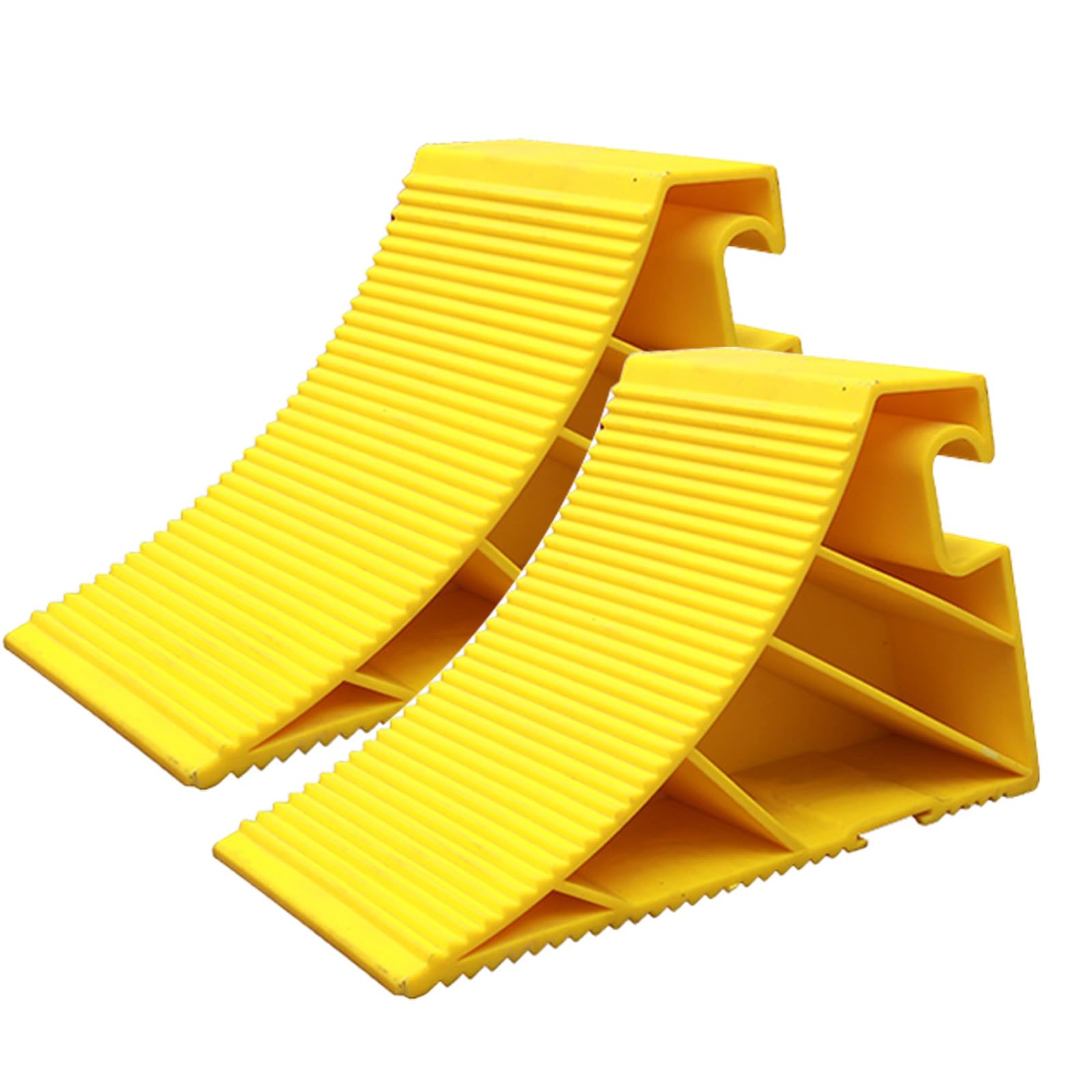 Cunei Livellatori Camper, Cuneis con Maniglia, Materiale in PVC Giallo Accattivante, più Sicuri da Usare di Notte, Adatti per Auto, Campers e Rimorchi