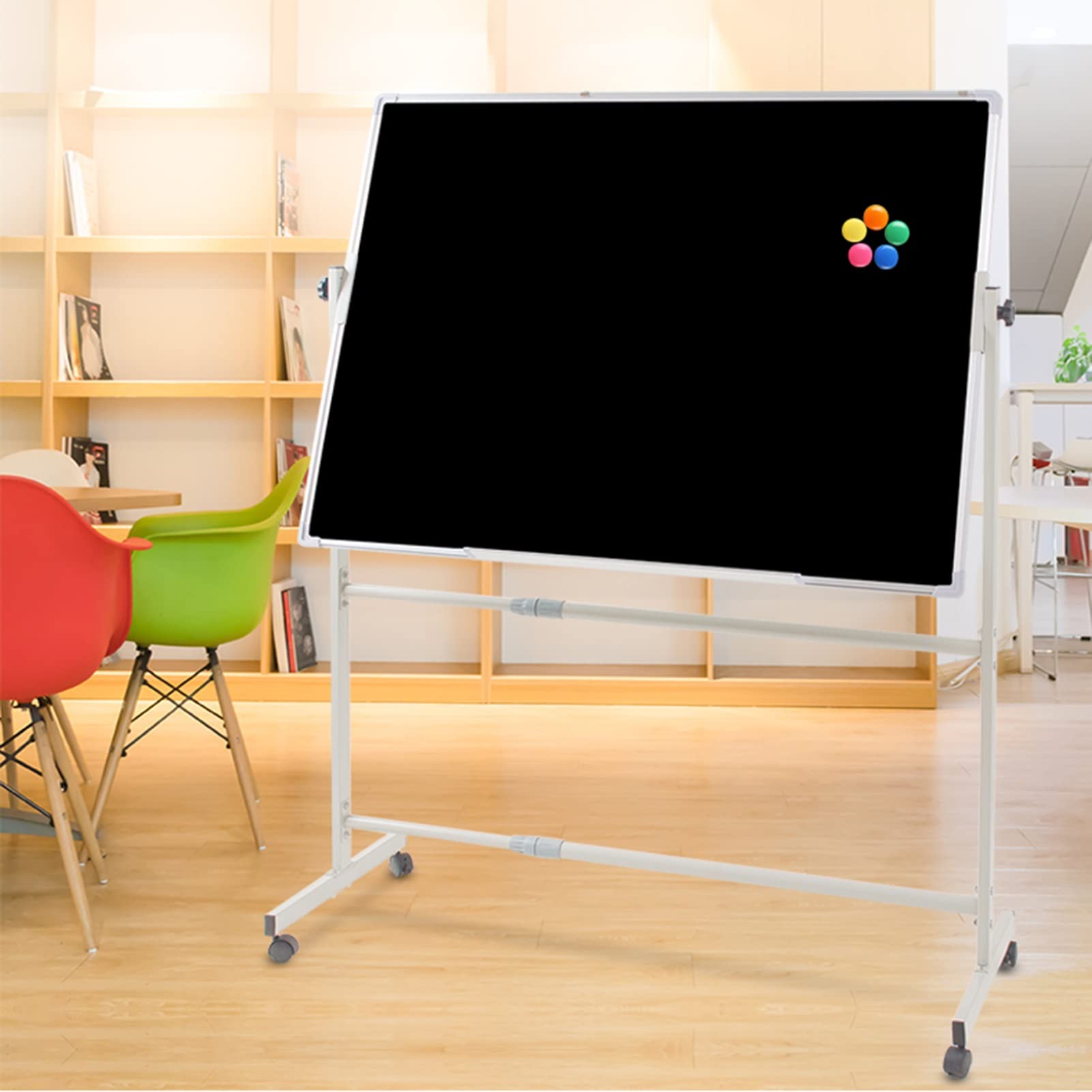 Lavagna Mobile per Insegnamento, Formazione, Bacheca, Lavagna Regolabile in Altezza per Ufficio, Scuola, Aula, Sala Conferenze (Size : 90x120cm)