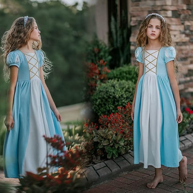 Vestido medieval princesa para niñas talla 6-7 años miniatura 5