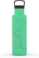 Vista 200 de Well Told Botella de agua aislada con mapa de Washington DC grabado, botella de acero inoxidable grabada (21 onzas, blanco) botella aislada de mapa