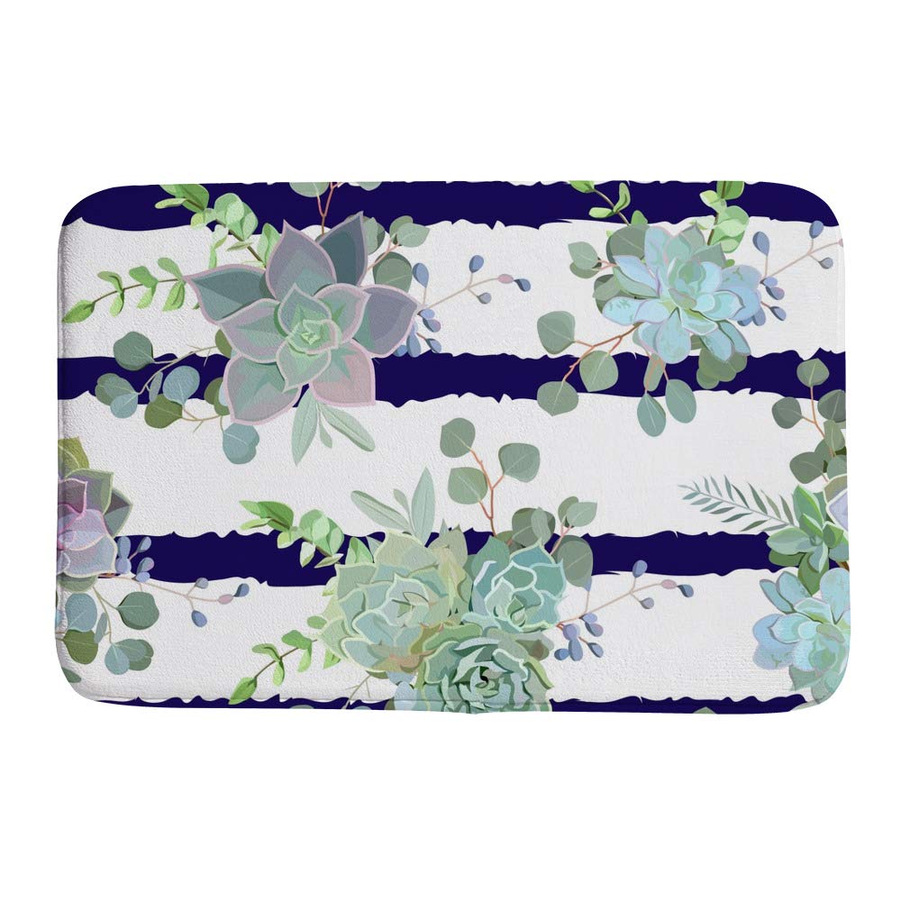 Tapis de bain très absorbant lavable en machine pour sol de salle de bain fleuri