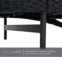 Vista 7 de Grand patio Sillón de mimbre para exteriores de 4 posiciones ajustable plegable de aluminio para patio, tumbona con cojín beige