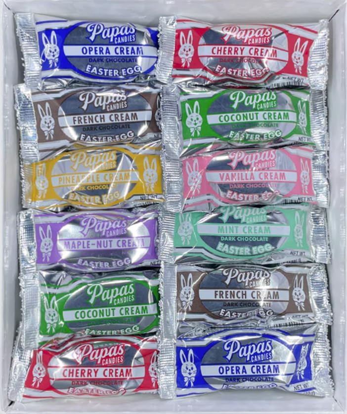 Papas Chocolate Covered Creme Eggs Assorted 24ct Box